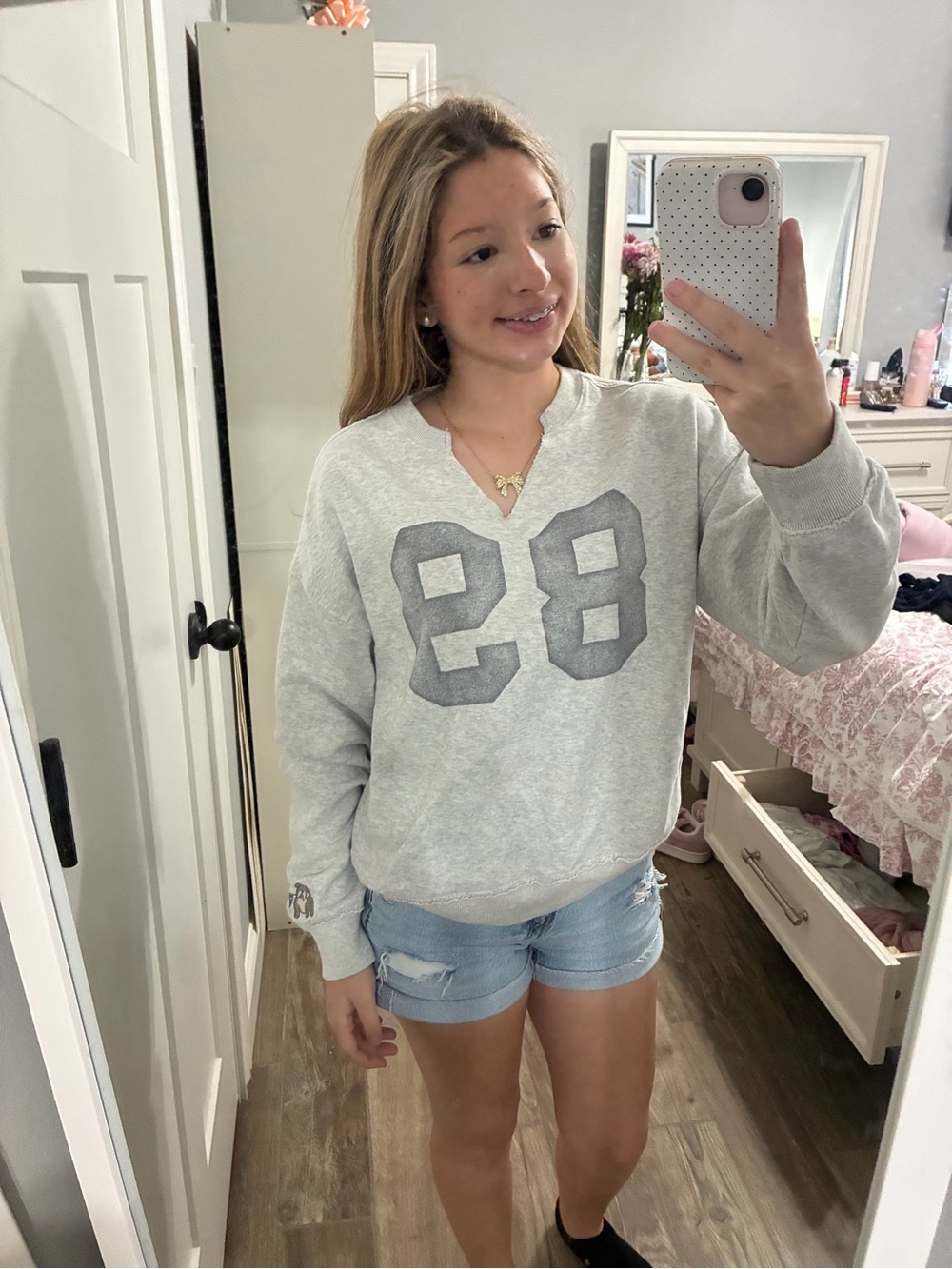 Hollister Light Gray '85' Crewneck Sweatshirt